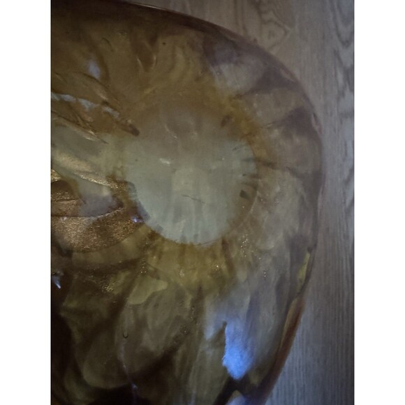 Murano Princess House Art Glass Amber Dish Bowl with Gold Fleck MCM Vintage 60s - Picture 3 of 8